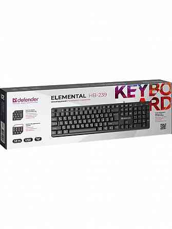 Клавиатура проводная Defender Elemental Hb-239 Black (Ru, черн,104 кнопки+Fn,1.8м) (45239) (арт-6151 Макеевка