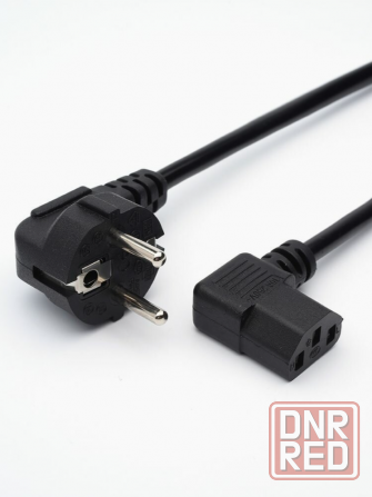 Кабель питания, евровилка-C13 (F) 1.8м пвх 0.75мм угловой, черный, Gopower (арт-4854) Макеевка - изображение 1