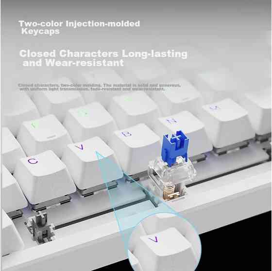 Игровая клавиатура механическая с подсветкой Rapoo V500pro-98, черная, 98 клавиш, красный переключат Макеевка