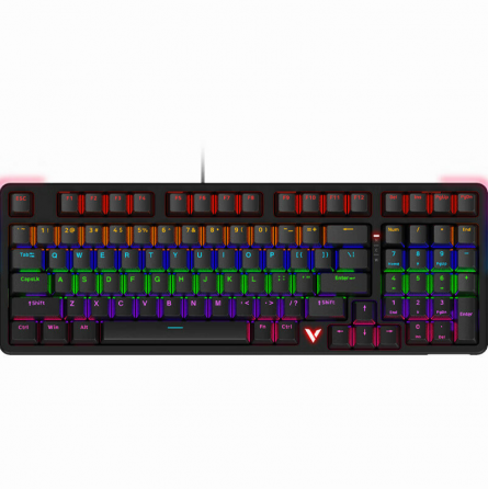 Игровая клавиатура механическая с подсветкой Rapoo V500pro-98, черная, 98 клавиш, красный переключат Макеевка