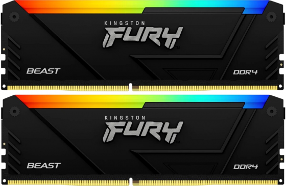 Оперативная память 16gb Ddr4 3200mhz Kingston Fury Beast Rgb (2x8gb Kit) (Kf432c16bb2ak2/16wp) (арт- Макеевка