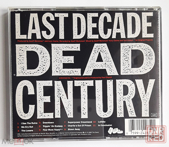 Компакт-диск | CD: Warrior Soul - 1990 "Last Decade Dead Century" (DGC 9 24285-2), CШA / USA Донецк - изображение 3