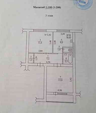 2-х ком. квартира 50 м2 в Киевском р-не пр. Партизанский Донецк