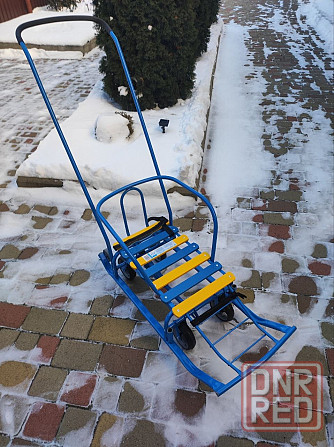 Санки детские с механизмом выдвижных колесных шасси , с 4 -мя колесами Донецк - изображение 1