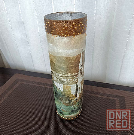 Оригинальная ваза, декорированная в технике декупаж Донецк - изображение 1