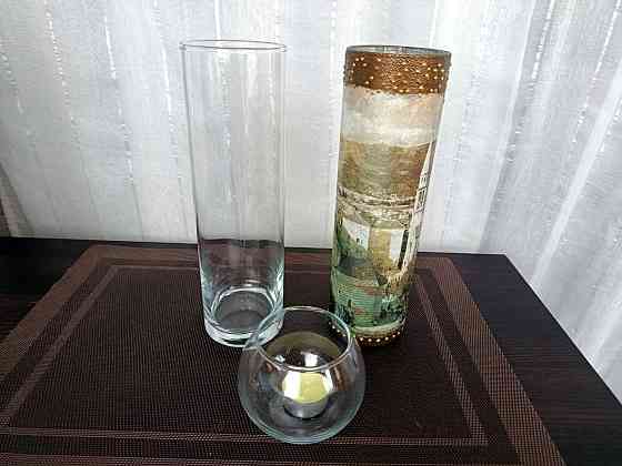 Прозрачные стеклянные вазы для творческих проектов. Донецк