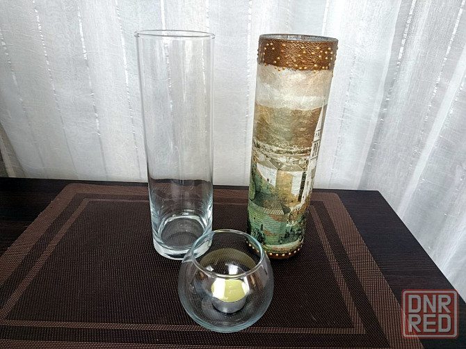 Прозрачные стеклянные вазы для творческих проектов. Донецк - изображение 1