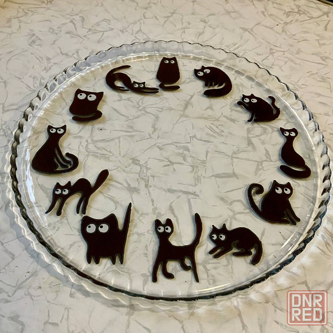 Блюдо подарок "Созвездие Кота", 28 см. Роспись по стеклу. Донецк - изображение 2