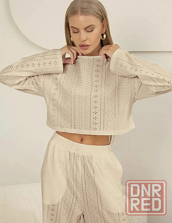 Пижама хлопковая со штанами Донецк - изображение 2