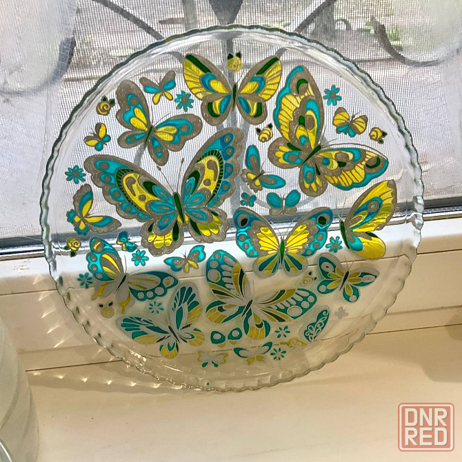 Блюдо подарок "Бабочки в серебре", 28 см. Донецк - изображение 4