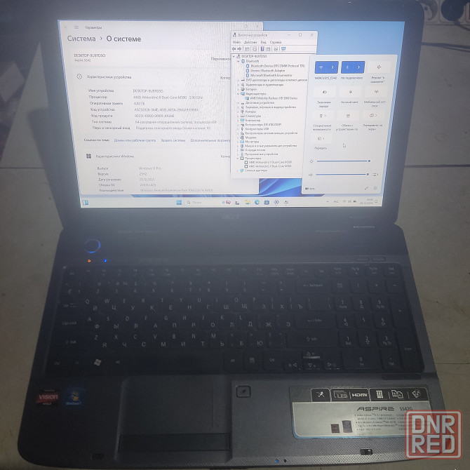 ноутбук acer aspire готов к работе ssd новая батарея Донецк - изображение 1
