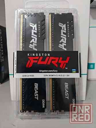 Оперативная память Kingston Fury Beast Black KF436C18BBK2/32 DDR4 - 2x 16ГБ 3600МГц, DIMM, Ret Донецк
