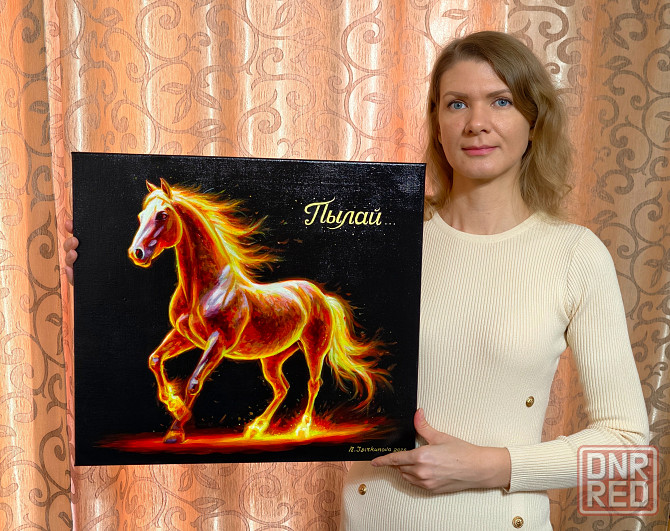 Картина на холсте акрилом, лошадь Донецк - изображение 2