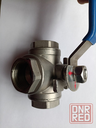 Кран шаровый трёхходовой нержавейка 1'' Донецк - изображение 1