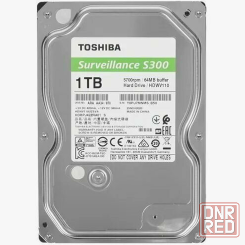 Жесткий диск 3.5" Toshiba S300 1 тб Surveillance (Hdwv110uzsva) (арт-4228) Макеевка - изображение 1