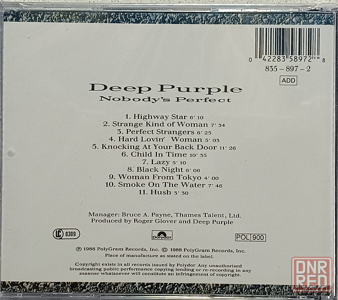 CD диск Deep Purple - Nobody Perfect - Донецк - изображение 2