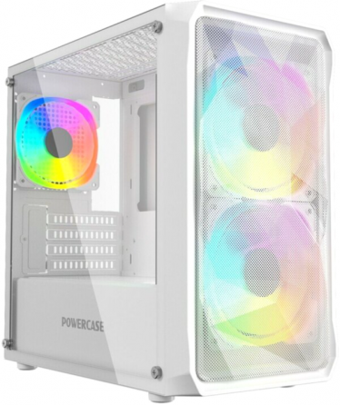 Корпус Powercase Mistral Micro A3w Argb, Tempered Glass, 2x 140mm Argb Pwm+1x 120mm Argb Pwm, белый, Донецк