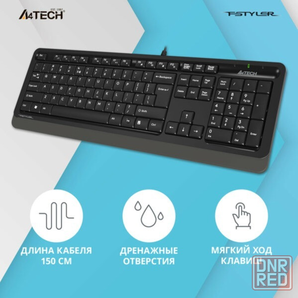 Клавиатура A4tech Fstyler Fk10 черный/серый Usb (арт-7978) Донецк - изображение 2