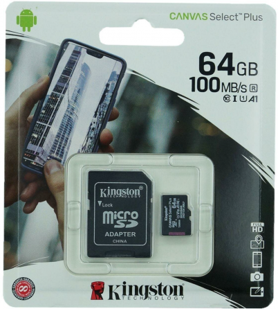 Карта памяти 64gb Kingston Sdcs2/64gb Microsdxc Class 10 Uhs-I, Sd Adapter (арт-9114) Макеевка