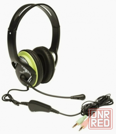 Компьютерная гарнитура Genius Hs-400a, черный/зеленый (арт-9938) Макеевка - изображение 1