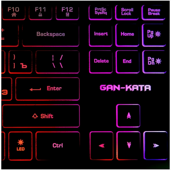Клавиатура игровая Dialog Kgk-17u Black Gan-Kata 104кл. радужная подсветка - чёрная 1.6м (арт-9478) Донецк