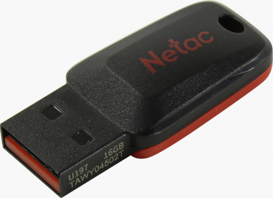 Флеш диск Netac U197 16gb , Usb2.0, пластиковая, черная (арт-2172) Донецк