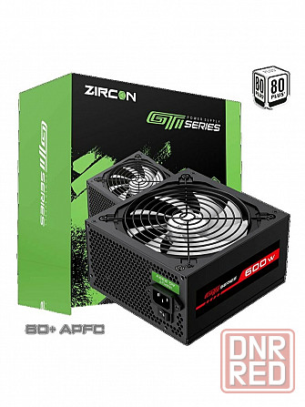 Блок питания Atx Zircon Gti-600 80+ (черный 600w 20+4pin 4+4pin 2*6+2pin 6*Sata 3*Molex вентилятор 1 Донецк - изображение 1