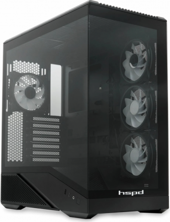 Корпус Hspd F711-Tgbk-Argb Black (арт-9433) Макеевка