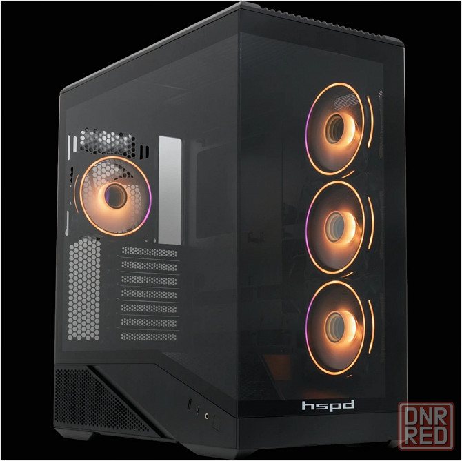 Корпус Hspd F711-Tgbk-Argb Black (арт-9433) Макеевка - изображение 1