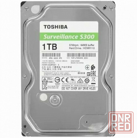Жесткий диск 3.5" Toshiba S300 1 тб Surveillance (Hdwv110uzsva) (арт-9889) Донецк - изображение 1