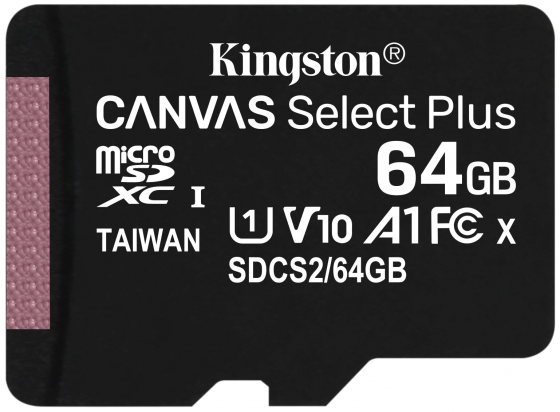 Карта памяти Kingston Microsdhc 64gb Uhs-I Class 10 U1 A1 Canvas Select Plus (Sd адаптер) 100mb/S (S Донецк