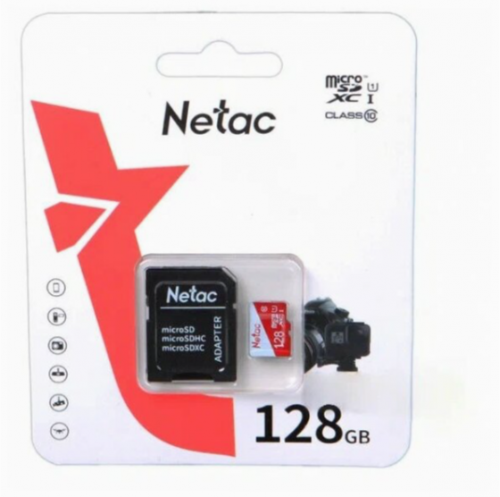 Карта памяти Microsdhc Netac P500 Eco Nt02p500eco-128g-R 128gb (с Sd адаптером) (арт-9219) Макеевка