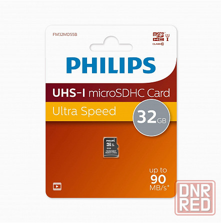 Карта памяти Philips Fm32md55b/97 32gb High Speed Microsdhc Class 10 90mb/S (арт-2568) Донецк - изображение 1