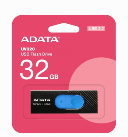 Флэш-накопитель A-Data Uv320 32гб, Usb3.2, черный/синий(Auv320-32g-Rbkbl) (арт-5567) Донецк