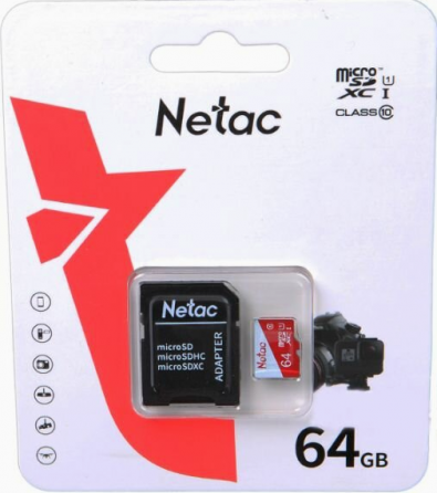 Карта памяти Netac P500 Eco, Microsdxc, 64 гб, Class 10, Uhs-I U1, адаптер на Sd (Nt02p500eco-064g-R Макеевка