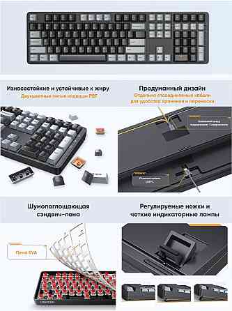 Клавиатура проводная механическая Ugreen Ku103 (35214) Usb Wired Mechanical Keyboard Ru. длина кабел Донецк
