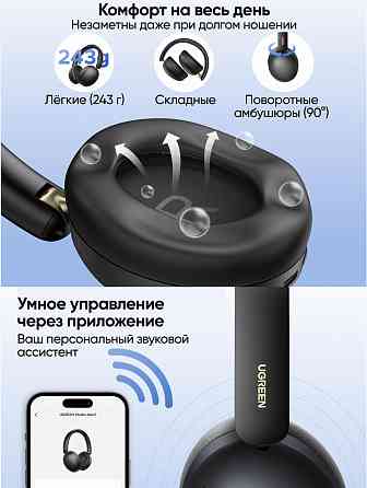 Накладные наушники беспроводные Ugreen Hp205 (45018) Studio Max2 Light Wireless Headphones. цвет: че Донецк