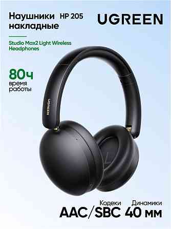 Накладные наушники беспроводные Ugreen Hp205 (45018) Studio Max2 Light Wireless Headphones. цвет: че Макеевка