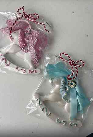 Елочные игрушки из гипса лошадка Донецк