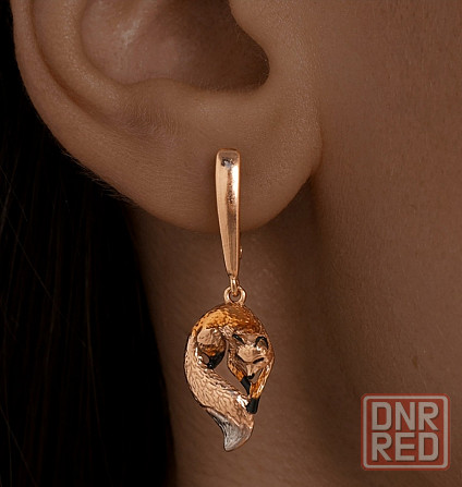 Серьги серебро позолота золото 585 с эмалью Донецк - изображение 2