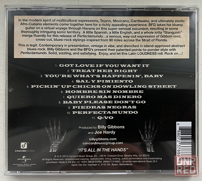 Billy Gibbons (ZZ Top) (2015) Perfectamundo - CD, фирменный (EU) Макеевка - изображение 2