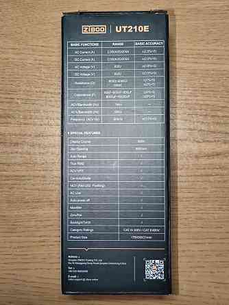 Токовые клещи-мультиметр-тестер ZIBOO UT210E,постоянный/переменный ток,малые токи Донецк