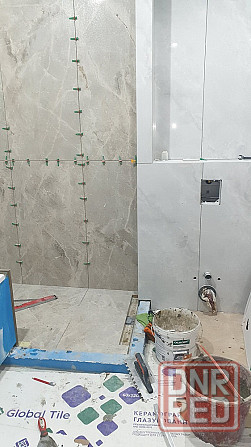 монтаж плитки любых размеров.Монтаж сан.узлов и душевых кабин с красивой розуклонкой поддонов. Донецк - изображение 5