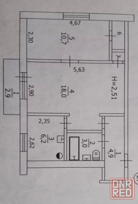 Продажа 2 комнатной квартиры Макеевка, Горняцкий район, пр-кт Генерала Данилова, ост. Школа Макеевка - изображение 9