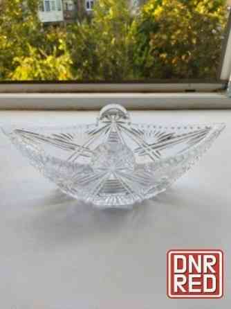 Хрустальная салатница (конфетница) ссср ладья Донецк