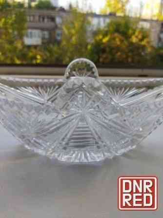 Хрустальная салатница (конфетница) ссср ладья Донецк