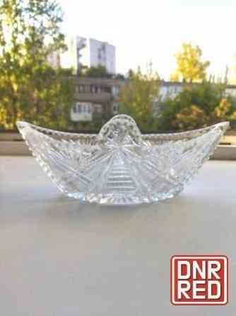 Хрустальная салатница (конфетница) ссср ладья Донецк