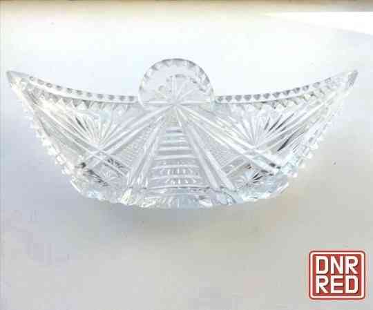 Хрустальная салатница (конфетница) ссср ладья Донецк