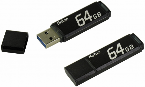 Накопитель Usb 2.0 64гб Netac U351 (Nt03u351n-064g-20bk), черный (арт-4676) Донецк