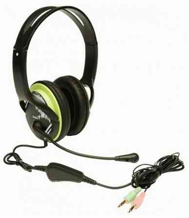 Компьютерная гарнитура Genius Hs-400a, черный/зеленый (арт-7525) Донецк